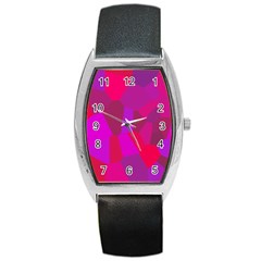 Voronoi Pink Purple Barrel Style Metal Watch