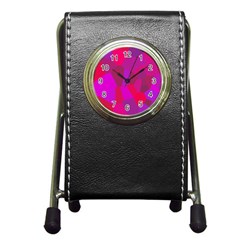 Voronoi Pink Purple Pen Holder Desk Clocks