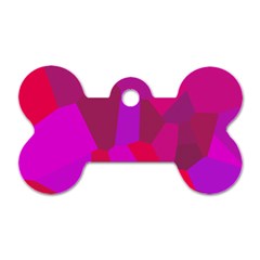 Voronoi Pink Purple Dog Tag Bone (one Side)