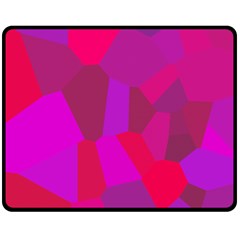 Voronoi Pink Purple Fleece Blanket (medium)  by Alisyart