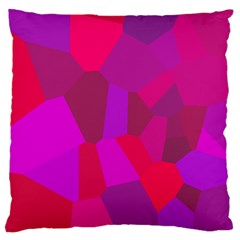 Voronoi Pink Purple Large Flano Cushion Case (two Sides) by Alisyart