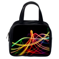 Vortex Rainbow Twisting Light Blurs Green Orange Green Pink Purple Classic Handbags (one Side) by Alisyart