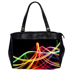 Vortex Rainbow Twisting Light Blurs Green Orange Green Pink Purple Office Handbags (2 Sides) 