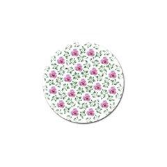 Rose Flower Pink Leaf Green Golf Ball Marker (10 Pack) by Alisyart
