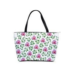 Rose Flower Pink Leaf Green Shoulder Handbags by Alisyart