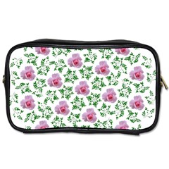 Rose Flower Pink Leaf Green Toiletries Bags by Alisyart
