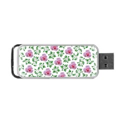 Rose Flower Pink Leaf Green Portable Usb Flash (two Sides)