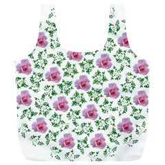 Rose Flower Pink Leaf Green Full Print Recycle Bags (l)  by Alisyart