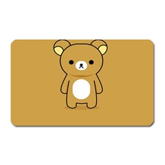 Bear Minimalist Animals Brown White Smile Face Magnet (rectangular) by Alisyart