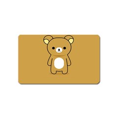 Bear Minimalist Animals Brown White Smile Face Magnet (name Card) by Alisyart