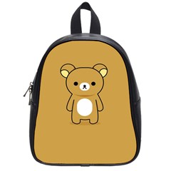 Bear Minimalist Animals Brown White Smile Face School Bags (small)  by Alisyart