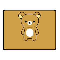 Bear Minimalist Animals Brown White Smile Face Fleece Blanket (small)