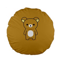 Bear Minimalist Animals Brown White Smile Face Standard 15  Premium Flano Round Cushions by Alisyart