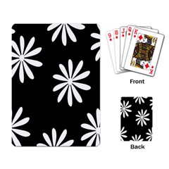 Black White Giant Flower Floral Playing Card