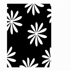 Black White Giant Flower Floral Small Garden Flag (two Sides)