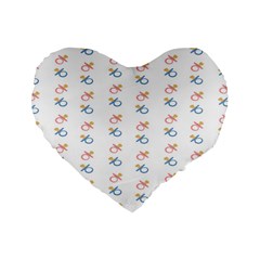 Baby Pacifier Pink Blue Brown Kids Standard 16  Premium Heart Shape Cushions