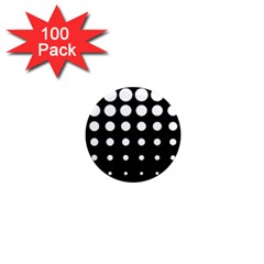 Circle Masks White Black 1  Mini Magnets (100 Pack)  by Alisyart