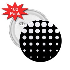 Circle Masks White Black 2 25  Buttons (100 Pack) 