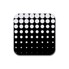 Circle Masks White Black Rubber Square Coaster (4 Pack)  by Alisyart