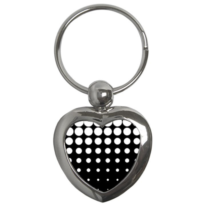 Circle Masks White Black Key Chains (Heart) 