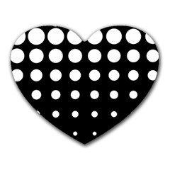 Circle Masks White Black Heart Mousepads