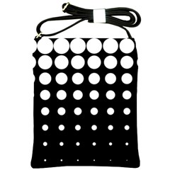 Circle Masks White Black Shoulder Sling Bags by Alisyart