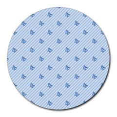 Blue Butterfly Line Animals Fly Round Mousepads