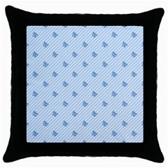 Blue Butterfly Line Animals Fly Throw Pillow Case (black) by Alisyart