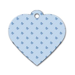 Blue Butterfly Line Animals Fly Dog Tag Heart (two Sides)