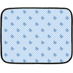 Blue Butterfly Line Animals Fly Fleece Blanket (mini) by Alisyart