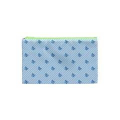 Blue Butterfly Line Animals Fly Cosmetic Bag (xs)