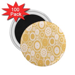 Wheels Star Gold Circle Yellow 2 25  Magnets (100 Pack)  by Alisyart