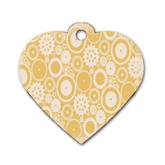 Wheels Star Gold Circle Yellow Dog Tag Heart (one Side) by Alisyart
