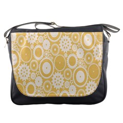 Wheels Star Gold Circle Yellow Messenger Bags by Alisyart