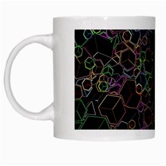 Boxs Black Background Pattern White Mugs