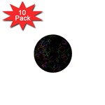 Boxs Black Background Pattern 1  Mini Buttons (10 pack)  Front