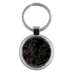 Boxs Black Background Pattern Key Chains (Round) 