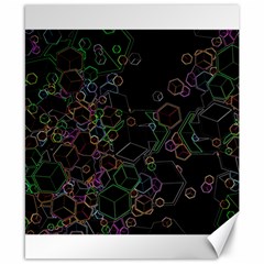 Boxs Black Background Pattern Canvas 8  X 10 