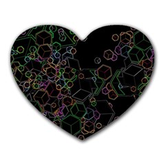 Boxs Black Background Pattern Heart Mousepads