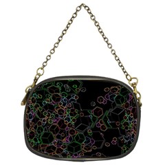 Boxs Black Background Pattern Chain Purses (Two Sides) 