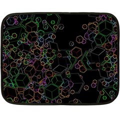 Boxs Black Background Pattern Fleece Blanket (Mini)