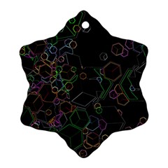 Boxs Black Background Pattern Ornament (Snowflake)