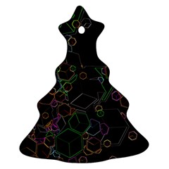 Boxs Black Background Pattern Ornament (Christmas Tree) 