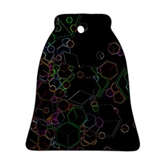 Boxs Black Background Pattern Bell Ornament (Two Sides)