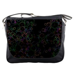 Boxs Black Background Pattern Messenger Bags by Simbadda