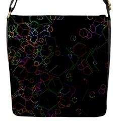 Boxs Black Background Pattern Flap Messenger Bag (S)