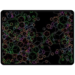 Boxs Black Background Pattern Double Sided Fleece Blanket (Large) 