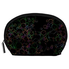 Boxs Black Background Pattern Accessory Pouches (Large) 