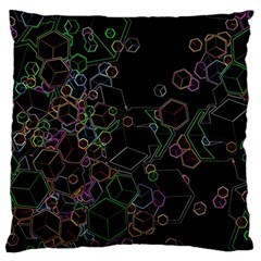 Boxs Black Background Pattern Large Flano Cushion Case (Two Sides)