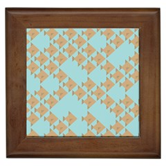 Fish Animals Brown Blue Line Sea Beach Framed Tiles by Alisyart